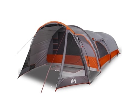 vidaXL Tienda de campaña familiar túnel 8 personas impermeable gris