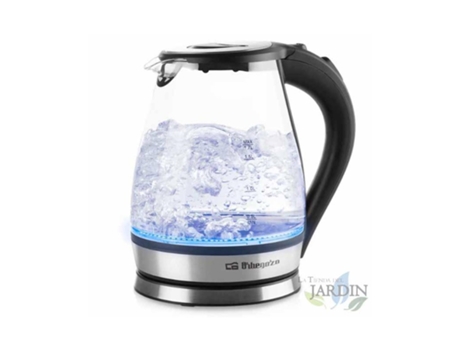 Jarra Eléctrica SUINGA Vidro Orbegozo 1.7 L en cristal Iluminación Interior Led Azul Potencia 2200W