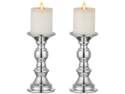 Soportes De Velas De Metal Plata Para Velas De 50mm Decoración Navidad Halloween Bodas Fiesta Hogar 2 Piezas
