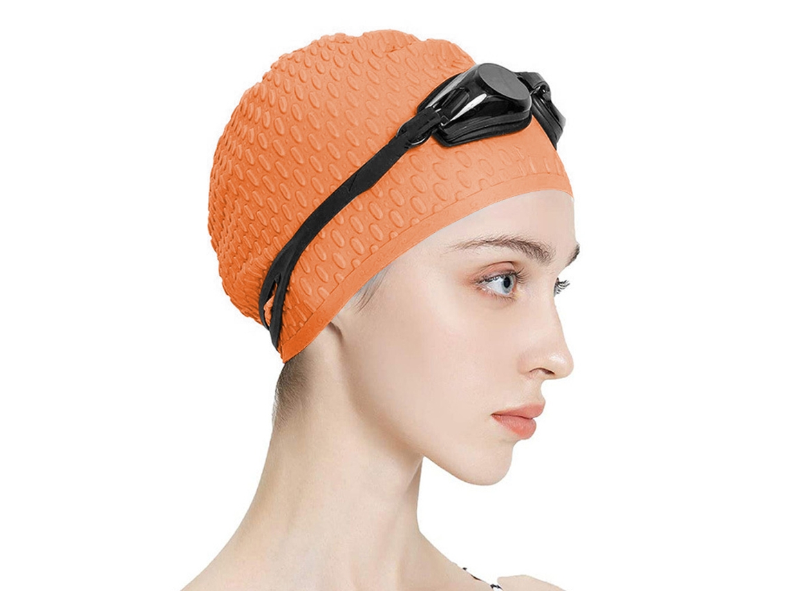 Gorro de natación elástico de silicona con forma de gota de agua para hombres y mujeres Kofihety