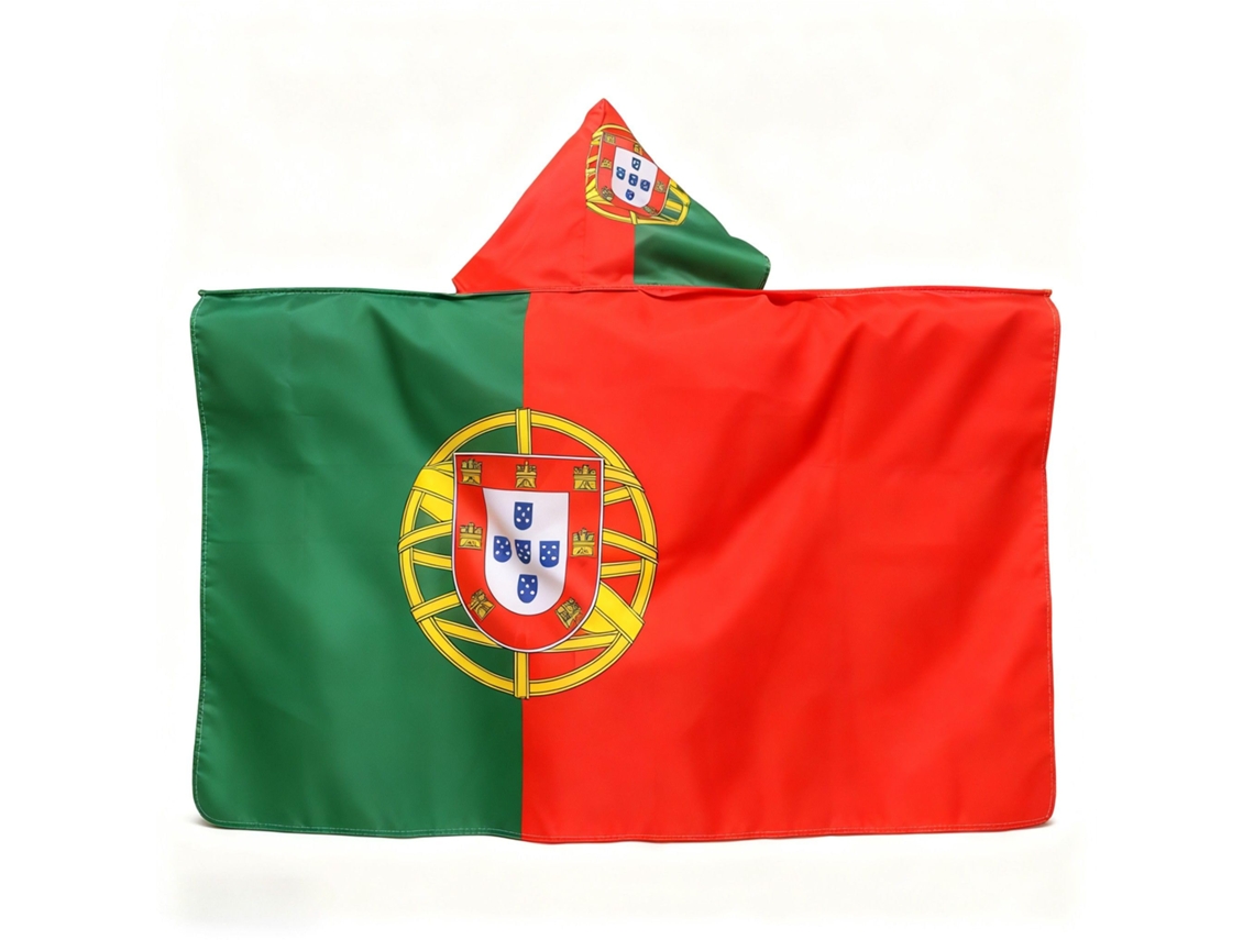 Set Accesorios Hincha Fútbolcapa Bandera Portugal Talla Única (3×5 Pies), Artículos De Animación Deportiva