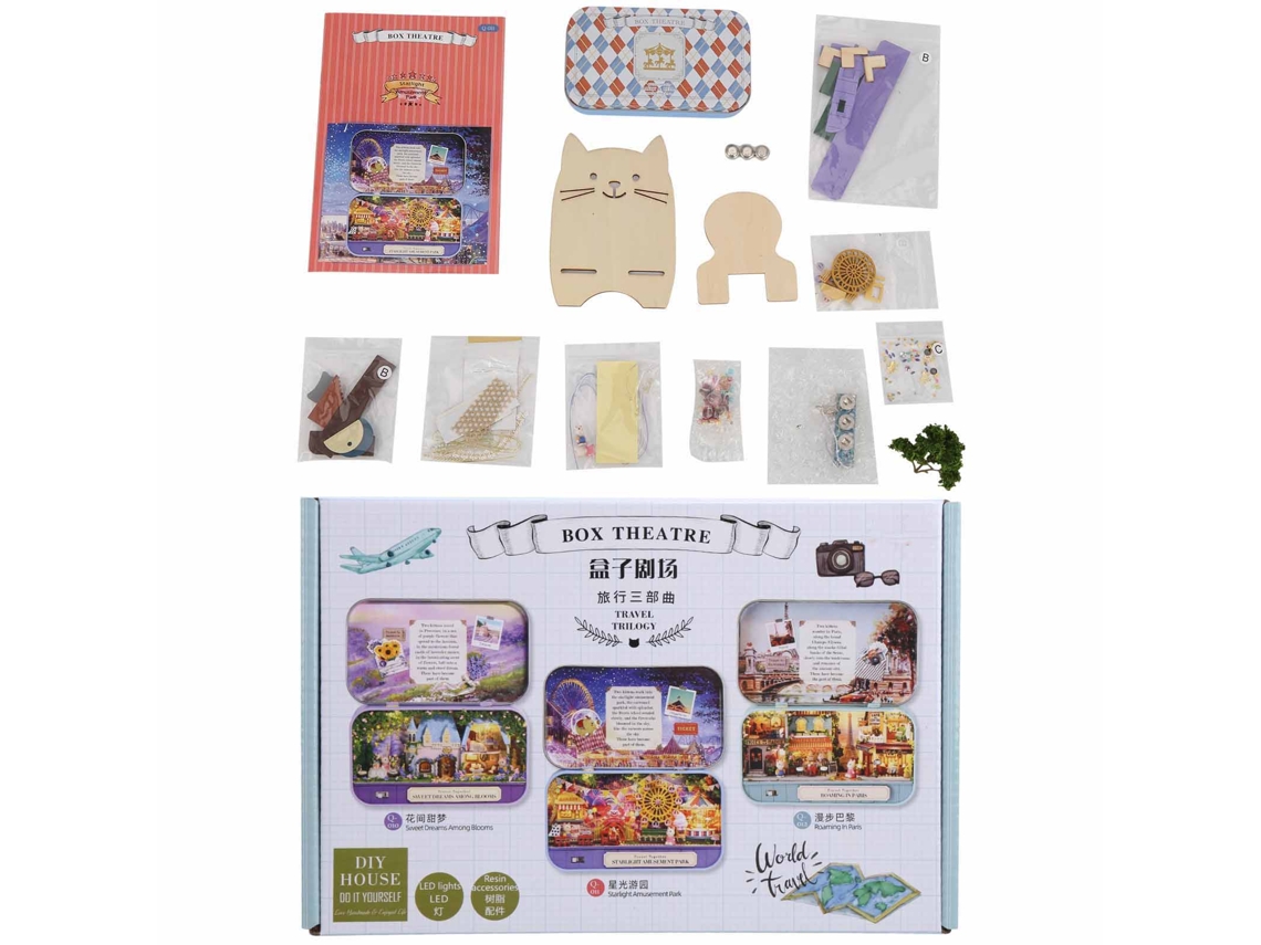 2026-caja Casita De Muñecas De Madera Diy Con Luces Led Regalo De Cumpleaños Navidad Juguete Para Niños Q-011