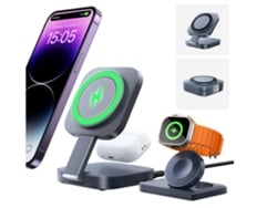 Estación De Carga Inalámbrica 3 En 1 Para Iphone, Apple Watch, Estación De Carga Inalámbrica De Viaje, Mesita De Noche Para Iphone (negra)