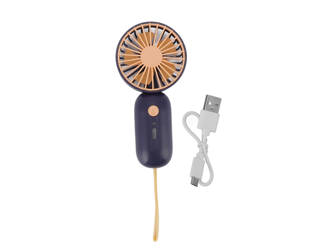 Ats-ventilador Portátil De Mano 3 Velocidades Carga Usb Silencioso Mini Fácil De Controlar Para Hogar Oficina Viajes Azul