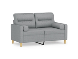 Maison Exclusive - Sofá de 2 plazas + cojines decorativos, 120 cm, tela gris claro