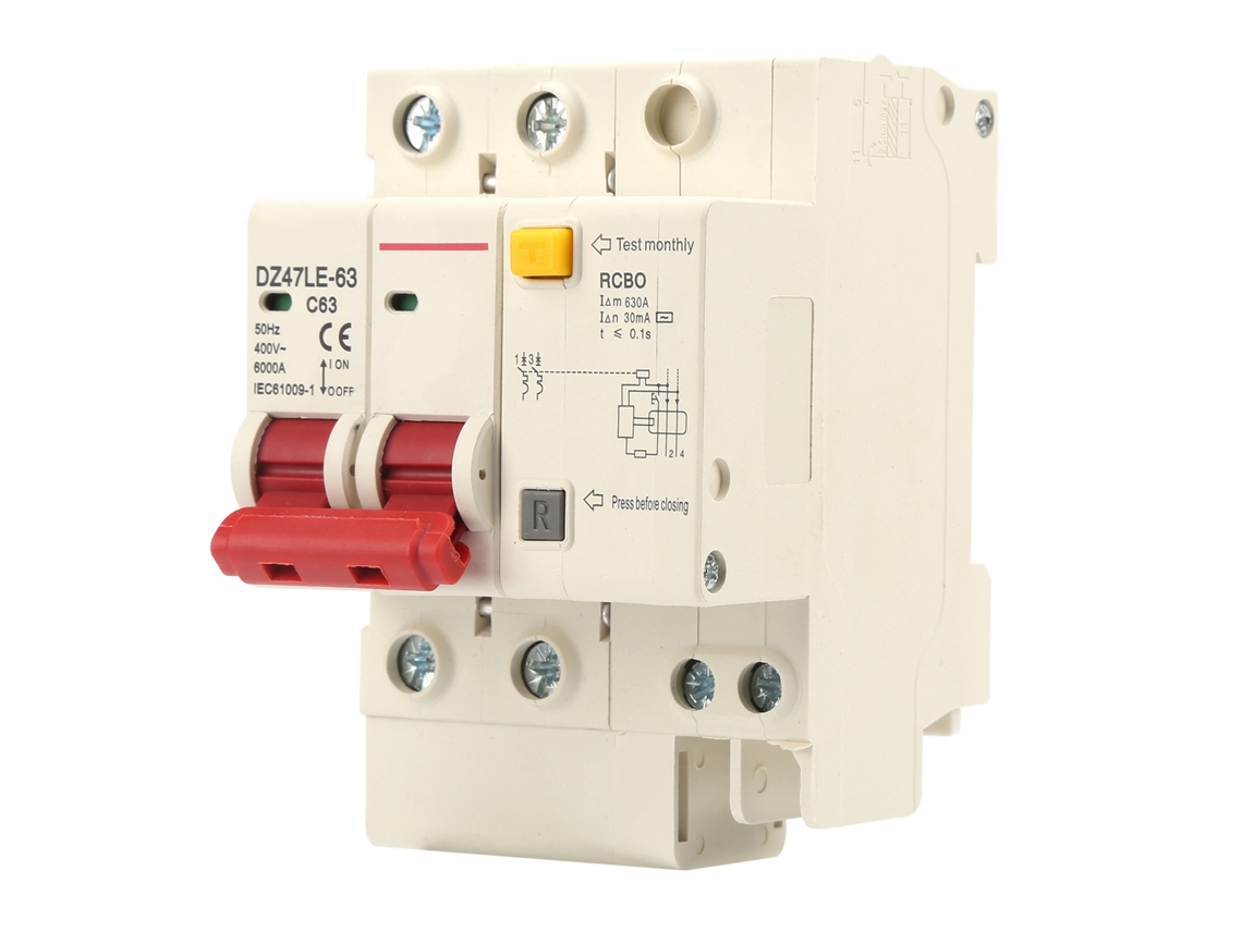 Dz47le-63 2p Interruptor De Circuito Miniatura Profesional Con Protección Contra Fuga