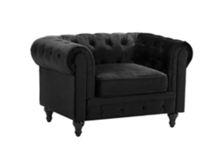 Sillón BELIANI Chesterfield de Terciopelo Negro 110x75x70