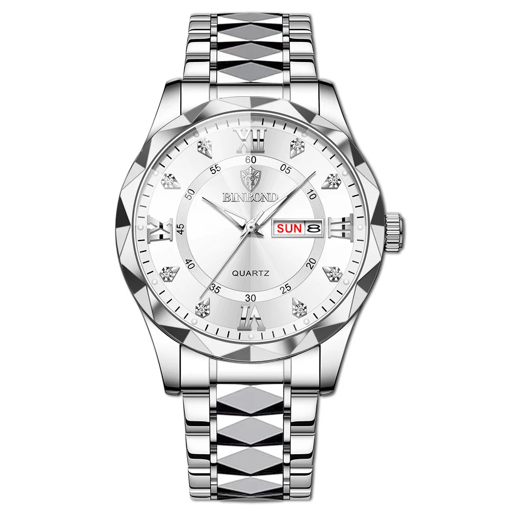 Reloj Deportivo Para Hombre (totalmente Plateado) Resistente Al Agua Con Indicador De Día Y Fecha.