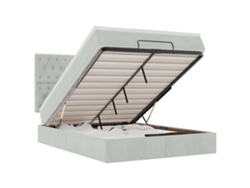 Maison Exclusive - Estructura Cama Otomana Con Colchones Gris Claro 140x200cm