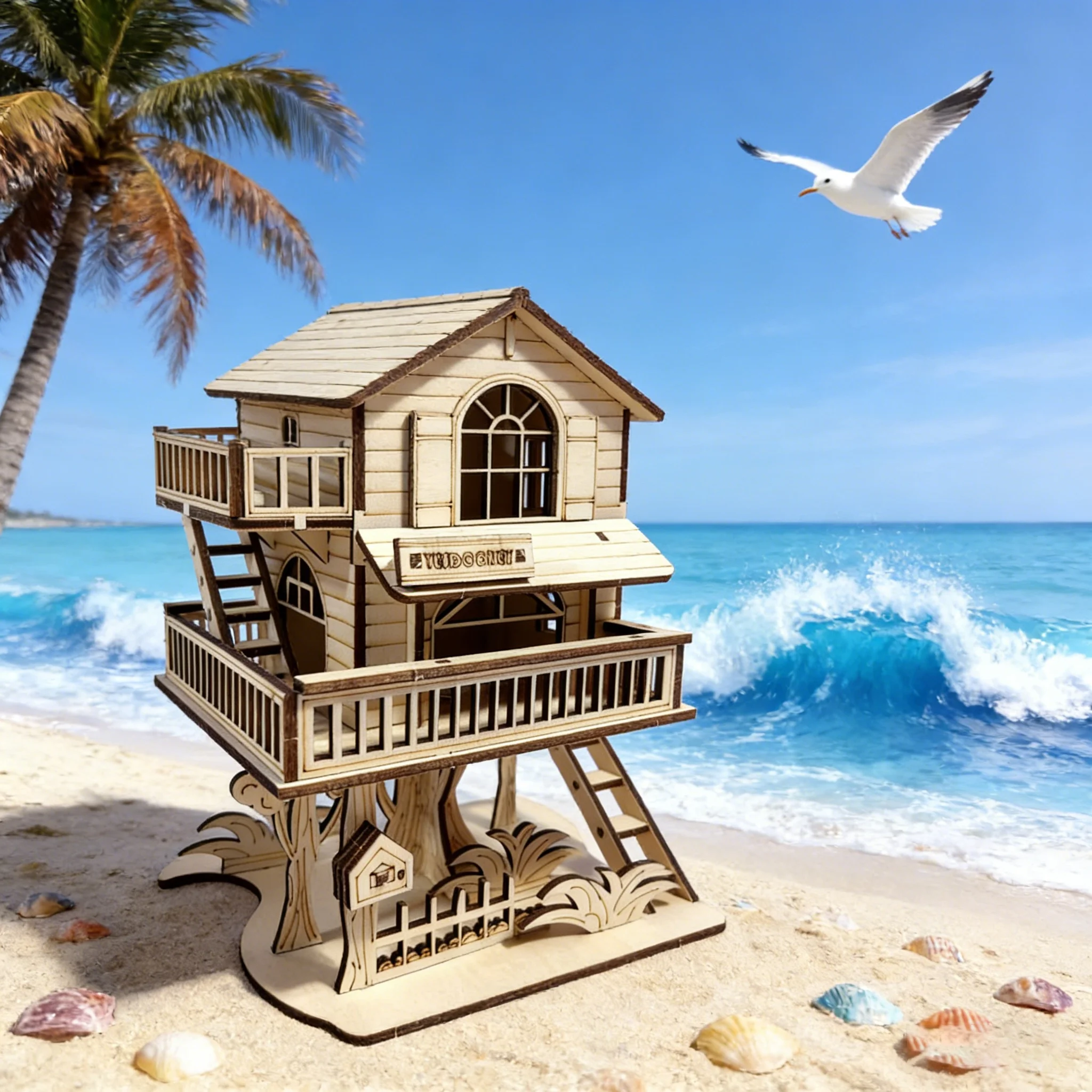 Una Casa De Madera Tipo Puzzle 3d, Un Modelo De Madera Para Armar Uno Mismo.