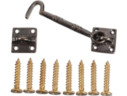Gancho Puerta Cobre Puro 12 Cm Tornillos, Cerradura