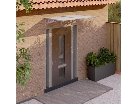 MAISON EXCLUSIVE Marquesina puerta policarbonato gris y transparente 152,5x90 cm