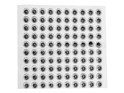 Ojos 3D para señuelos de pesca de 9 mm, color plata, 100 unidades.