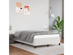 Estructura De Cama Sin Colchón Cuero Sintético Blanco 120x190cm