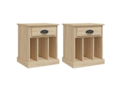 Mesitas de Noche 2 Pzs 43X36X50 Cm Roble Sonoma