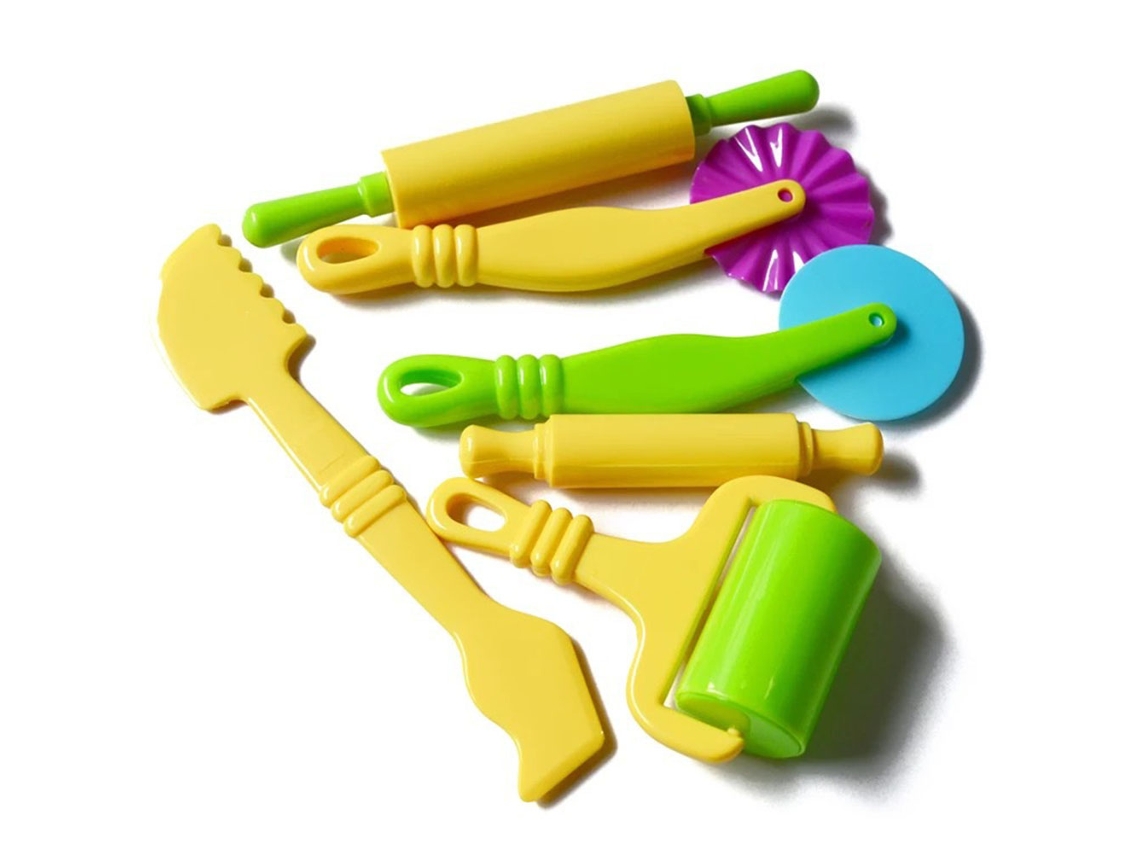 Conjunto 6 Moldes Massa De Modelar 3d Brinquedo Infantil Ferramenta Diy Plástico Abs