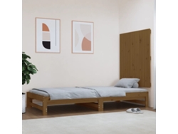 Cabecero Cama Pared Madera Maciza Pino Marrón Miel 82,5x3x90 Cm