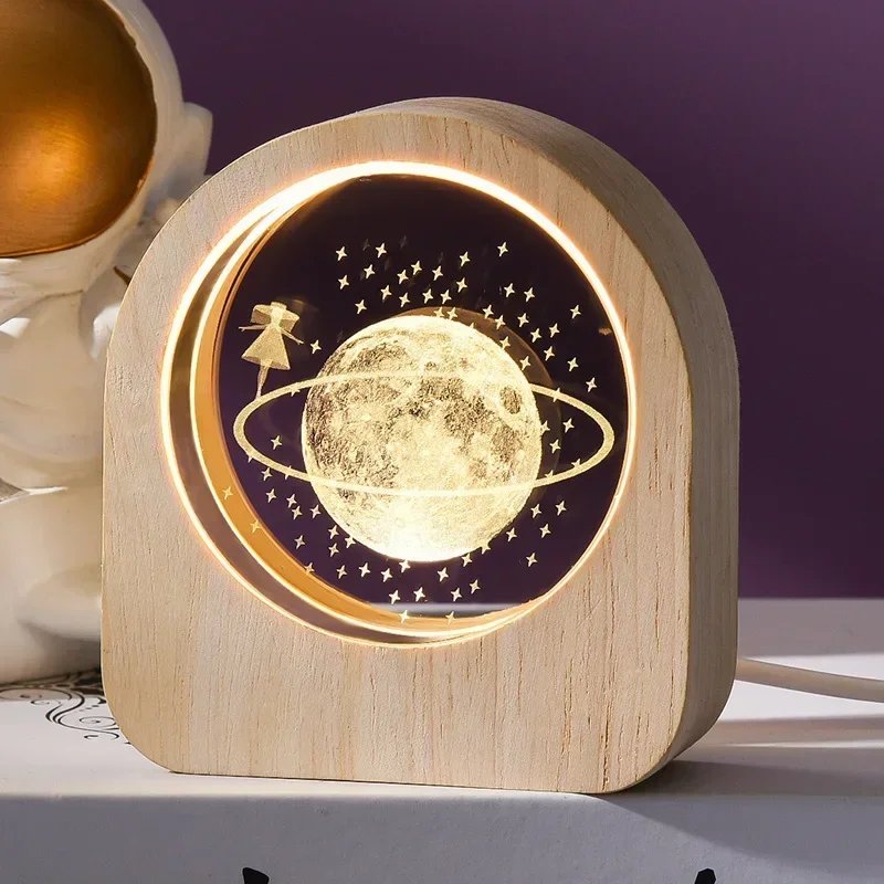 (paseando Entre Las Estrellas) Adorno De Escritorio De Cristal Astronómico Del Sistema Solar Grabado Con Láser En 3d