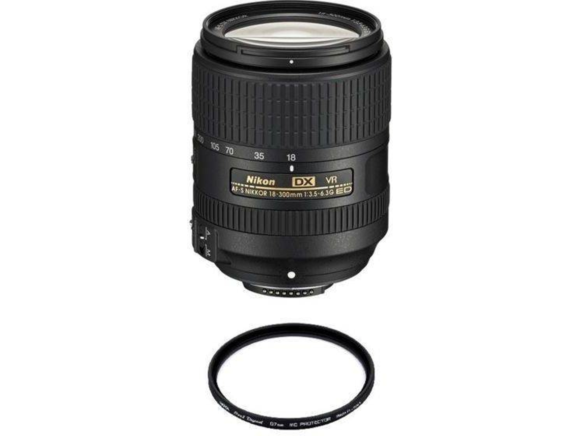 Objetivo NIKON AF-S 18-300MM F3.5-6.3G ED VR DX + HOYA 67mm PRO 1D Protetor