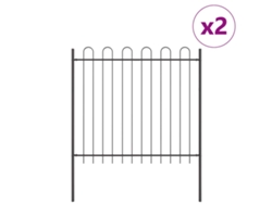 Valla De Jardín 2 Uds Gris 3,4 X 1,5 M