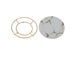 Bandeja Redonda Antideslizante Para Baño, Ideal Para Organizar Cosméticos Y Joyas - Blanca