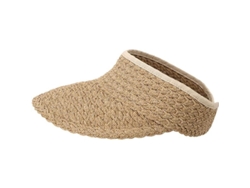 Sombrero De Paja Plegable De Ala Ancha Para Mujer Con Cierre De Velcro, Color Caqui, Protección Uv, Lavar A Mano.
