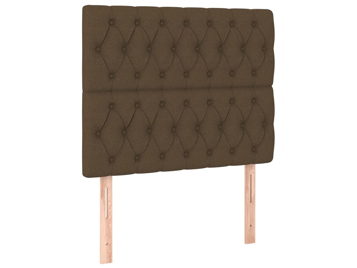 Maison Exclusive - Cabecero De Cama Marrón Oscuro 100x7x118/128 Cm De Tela