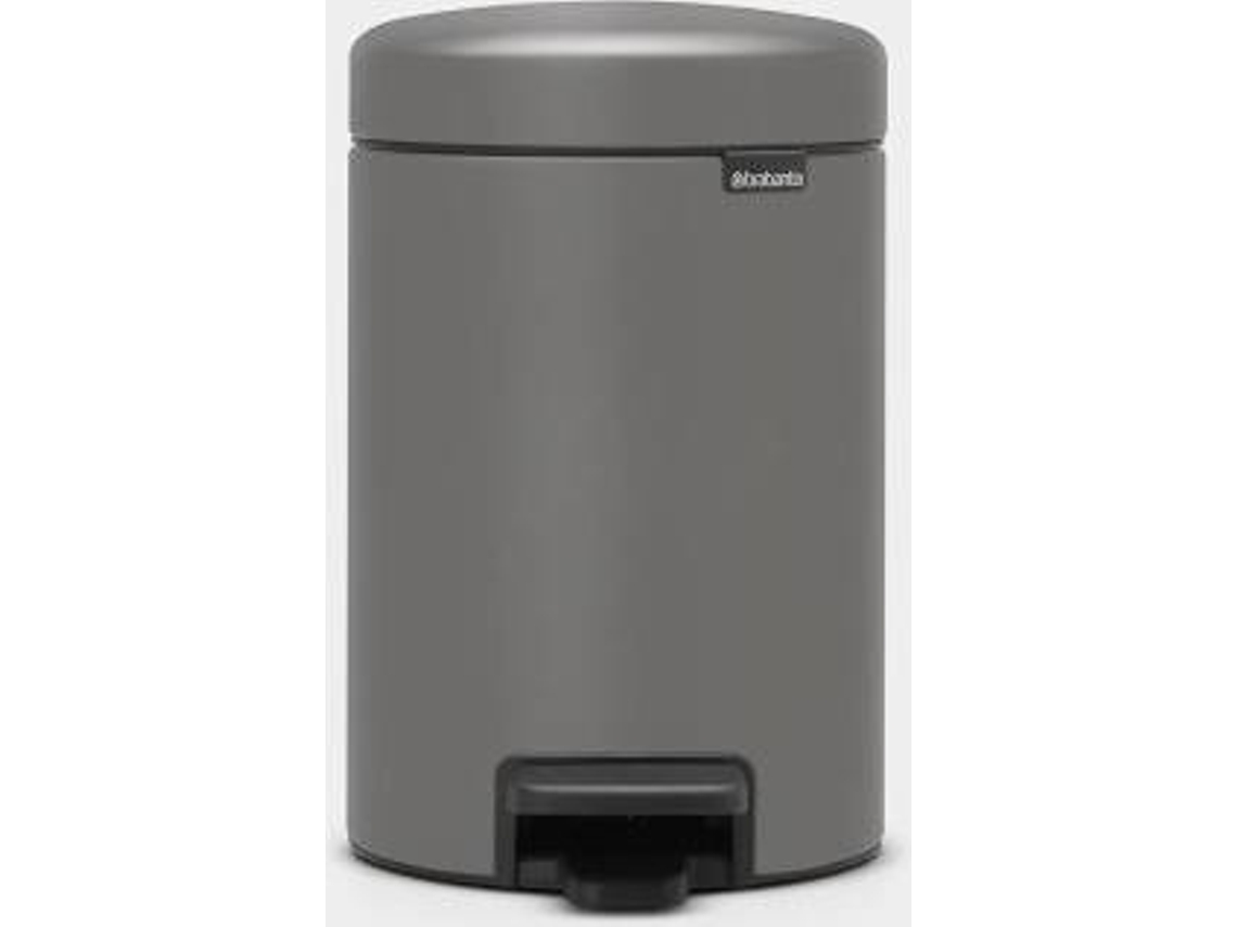 Cubos de Basura BRABANTIA Mineral (Gris - 3L - 23.5x16.8x27.5 cm - Inox)