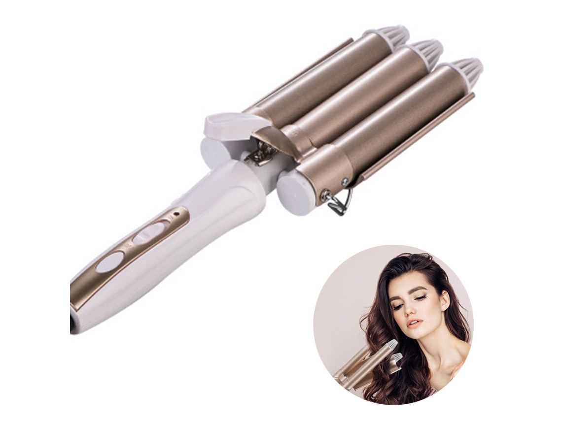 Modelador de Cabello con 3 Barras para Ondas Grandes y Calentamiento Rápido