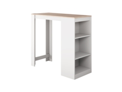 Mesa Alta Kyra Móveis Bonitos Color Blanco Y Sonoma (110cm)