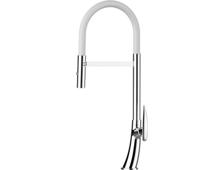 Grifo de cocina VIZIO Tubo Giratória 360° 2 Jatos Cromado Blanco (Latón)