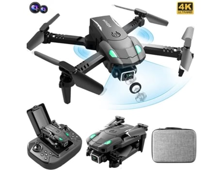 VPCOMERCIAL - Drone S128 con cámara 4K Evitación de obstáculos de 3 lados (Cámara dual - Duración de la batería: 10 min - 2 Batería - Negro)