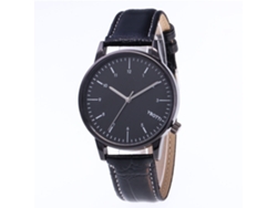 Reloj De Pulsera De Cuero Pu Para Hombres Con Dial Negro Zhoulianfa