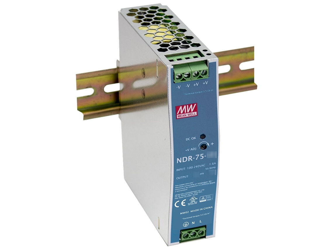 Fuente de alimentación conmutada Mean Well Ndr 75 48 para carril DIN de 48 V/75 W/1,6 A Pulsar