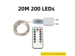(Luz blanca, 20 m, 200 LED) Guirnalda de luces LED, ideal para decoración navideña, etc.