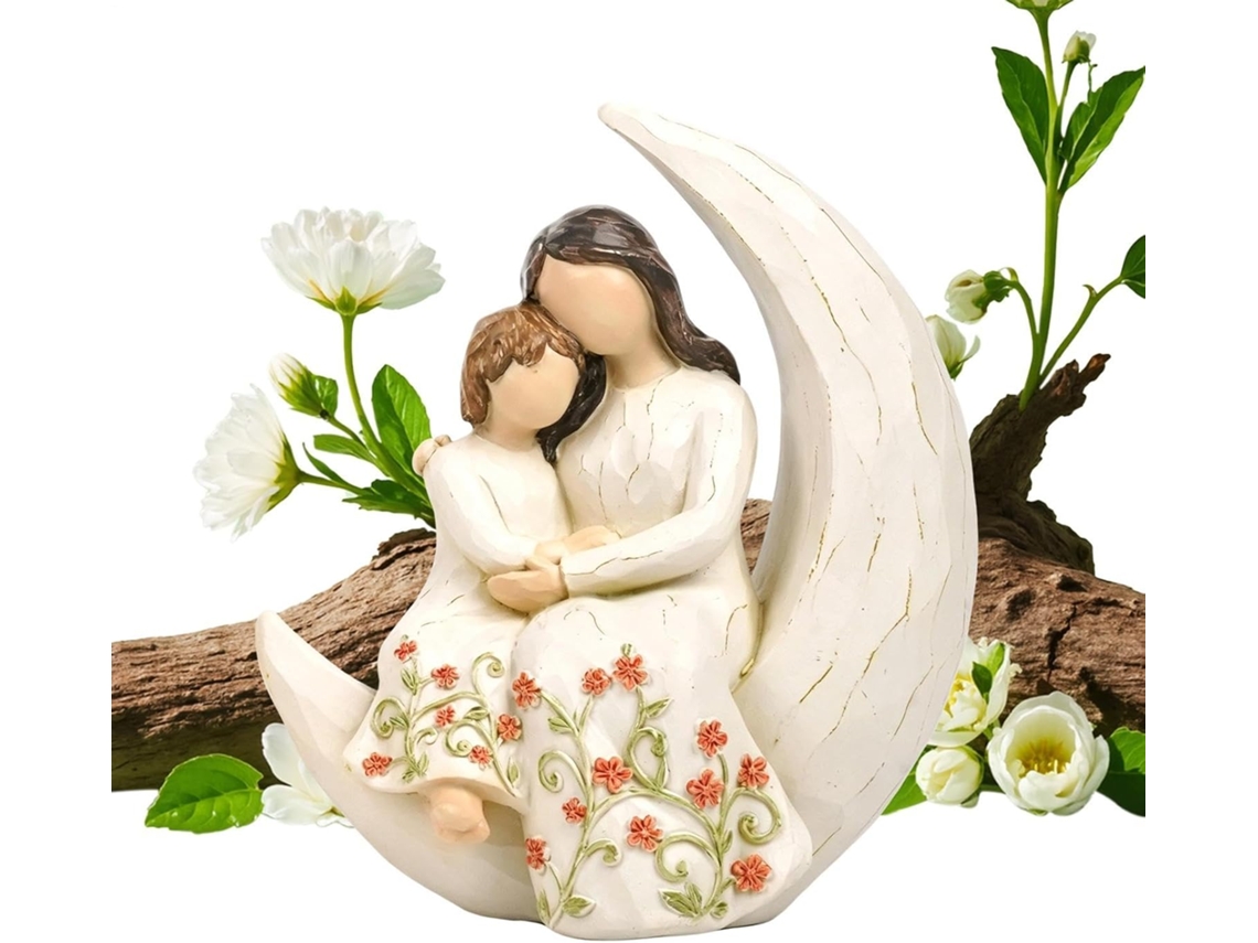 Estatua Madre Decoración Diseño Abrazo Rostro Figura Niños Abuelas Mujeres Hogar Mesita Noche Esquina Hija |