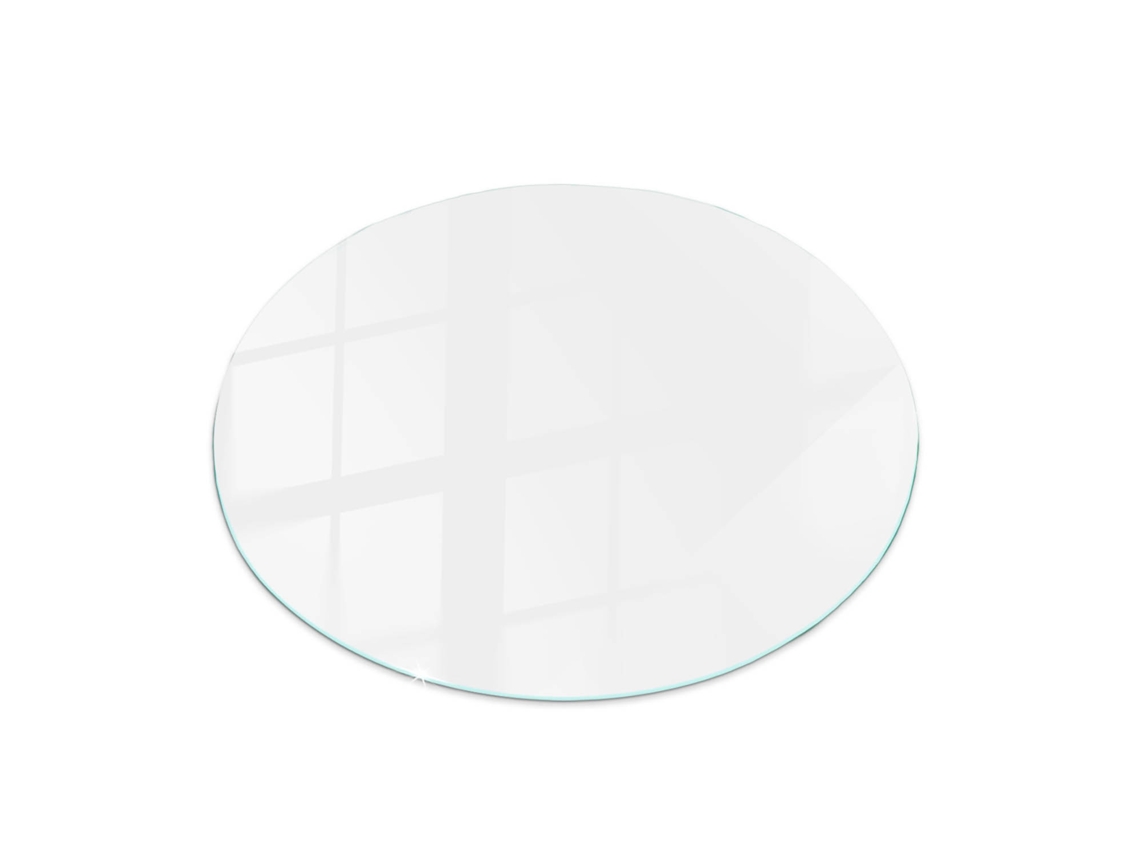 Tablero De Vidrio Redondo Espelharte (70 Cm - Color Blanco Liso - Blanco)