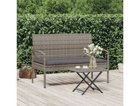Banco De Jardín VIDAXL Gris Poli Ratán (105 cm)
