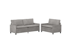 Juego De Sofá 2 Pcs Gris Claro Terciopelo