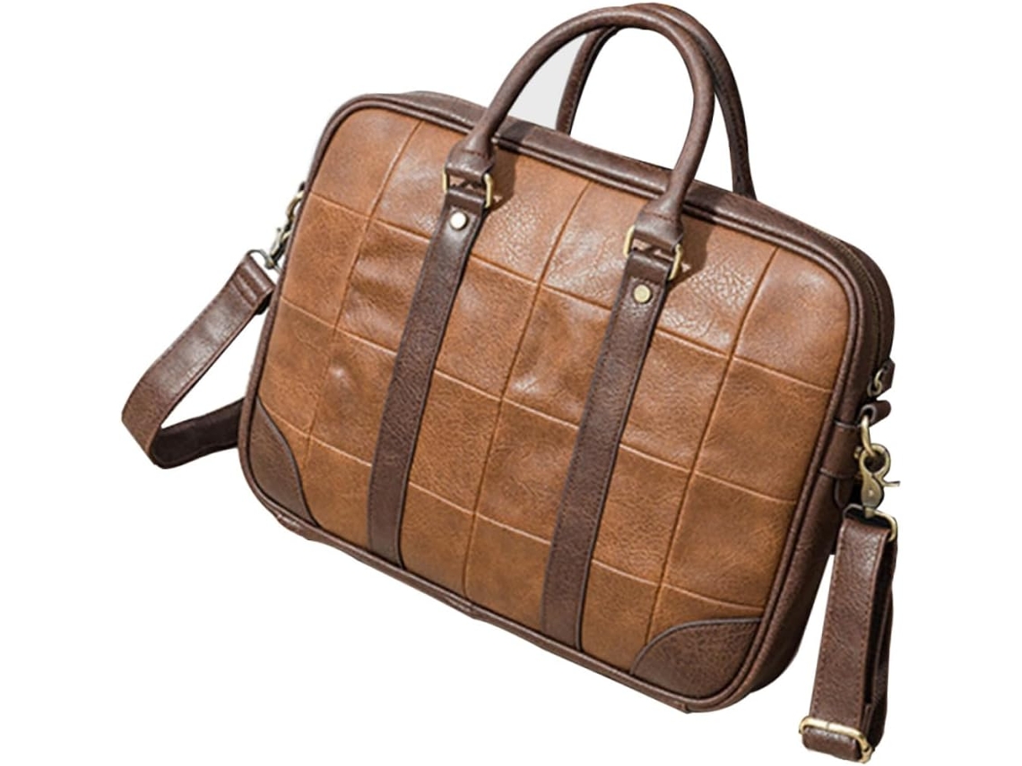 Bolso De Negocios Para Portátil De Hombre De Piel Sintética Con Compartimento De Almacenamiento.
