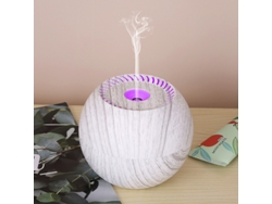 Máquina De Aromaterapia, Purificador Y Humidificador Con Bolas De Colores Y Vetas De Madera Blanca.*