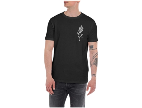 Camiseta de Hombre REPLAY Corta Negro (XL)