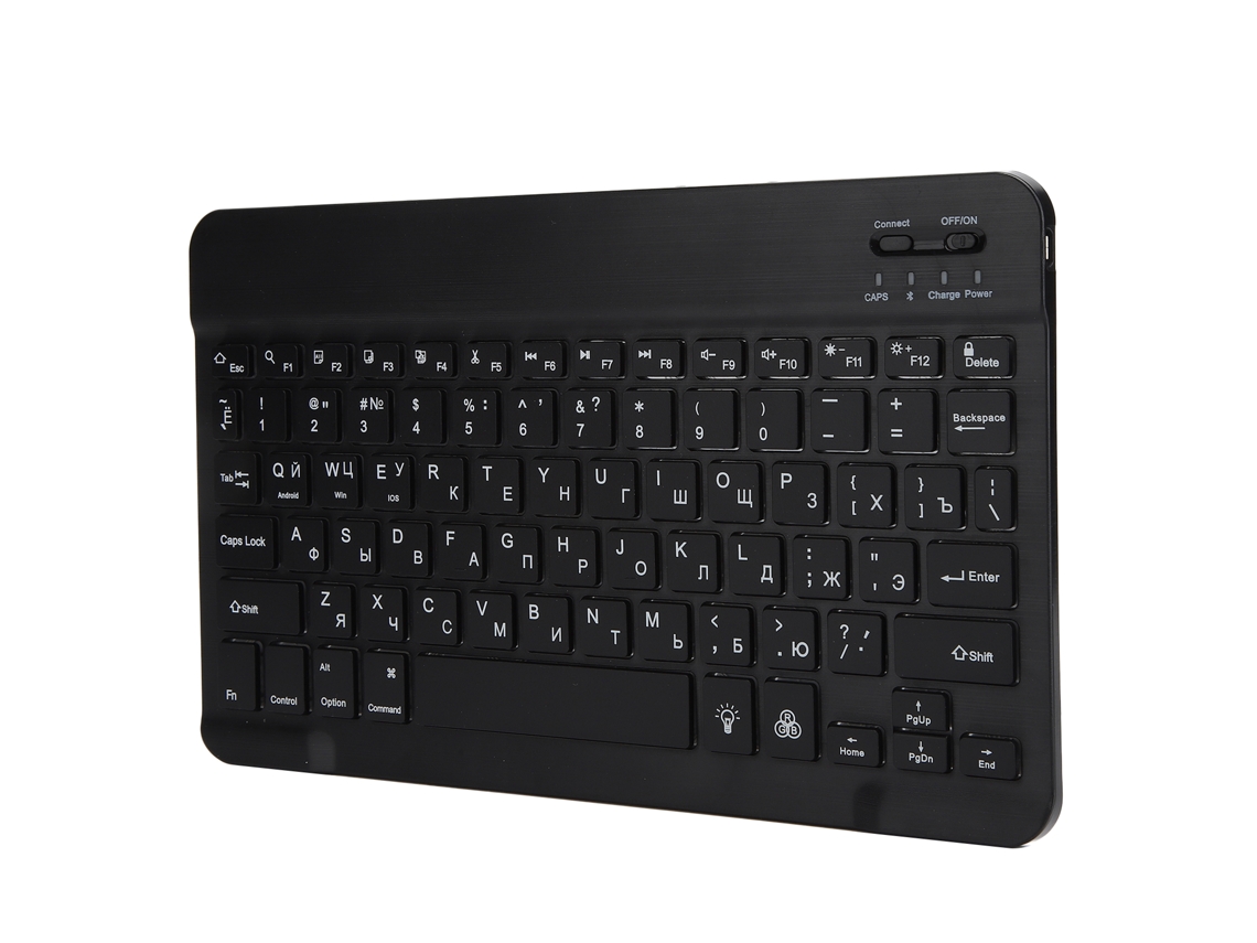Teclado Bluetooth Sem Fio 10 Polegadas Com Iluminação Rgb Keycap Quadrado Para Celular Tablet Preto Russo