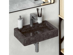 Lavabo de pared de mármol negro de 38 x 24 x 6,5 cm, DKD HOME DECOR
