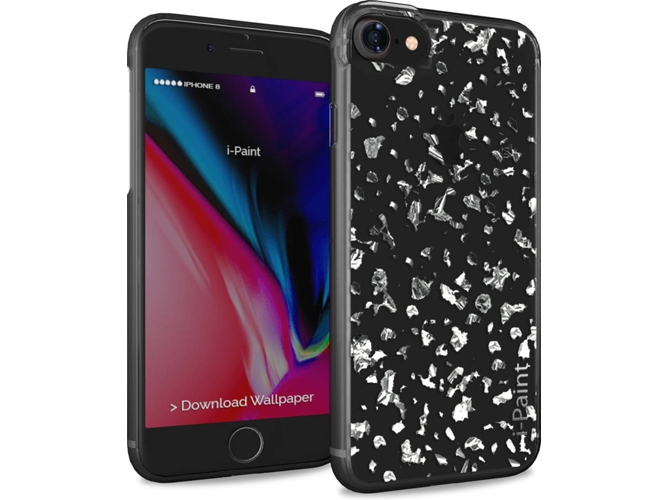 Funda iPhone 6, 6s, 7, 8 I-PAINT Glitter Plateado