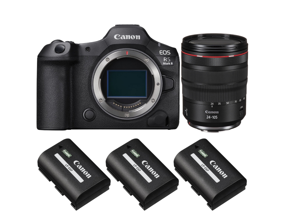 Canon Eos R5 Mark Ii + Rf 24-105mm F/4 L Is Usm + 3 Canon Lp-e6p + Ebook “20 Consejos Para Fotos Que Impactan”
