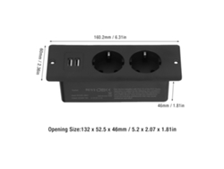 2026-as-toma Corriente Empotrada 2 Usb 2 Puertos 10a Encastrada Mesa Con Cable 1.5m Hub De Energía Para Muebles