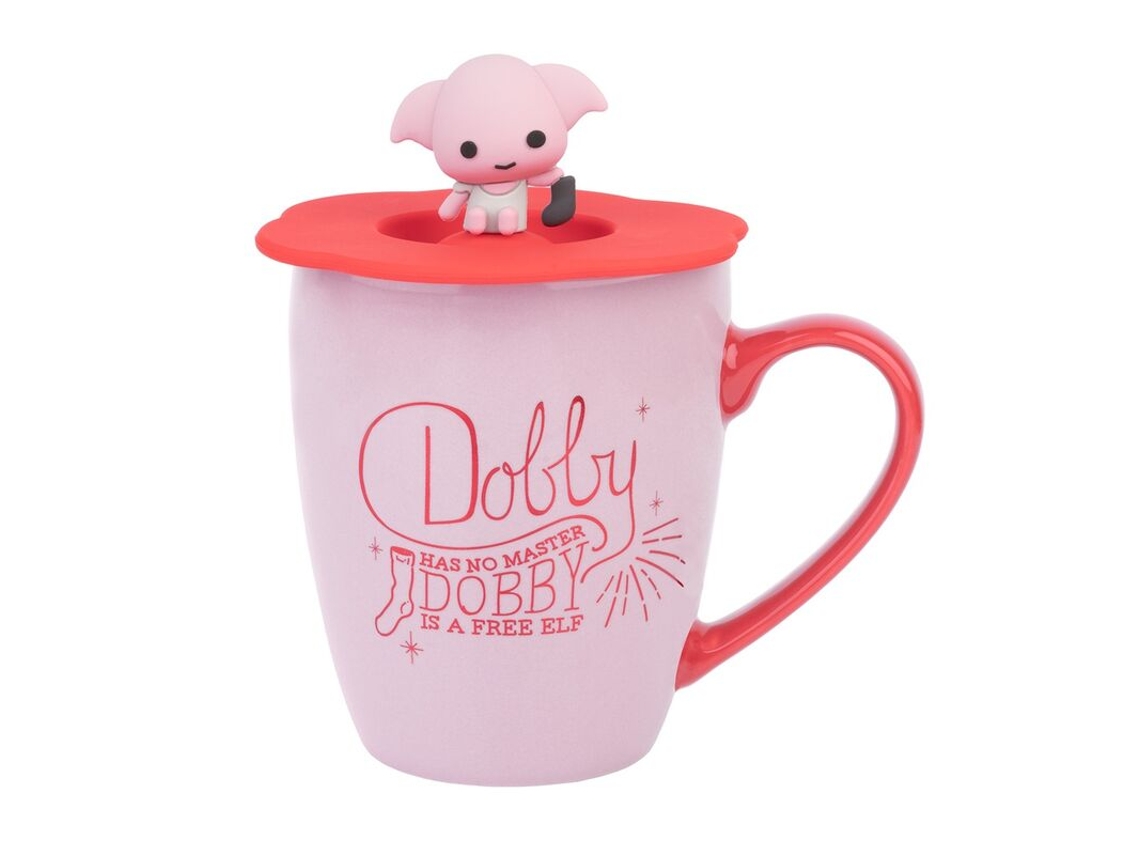 Taza Dobby de Harry Potter de primera calidad con tapa de 350 ml B.active