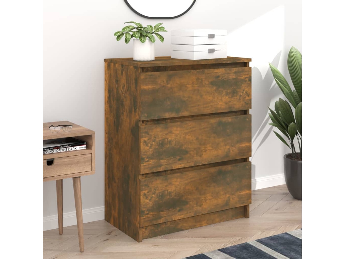 Lovely Home Aparador 60X35X76 Cm Madera Procesada Color Roble Ahumado