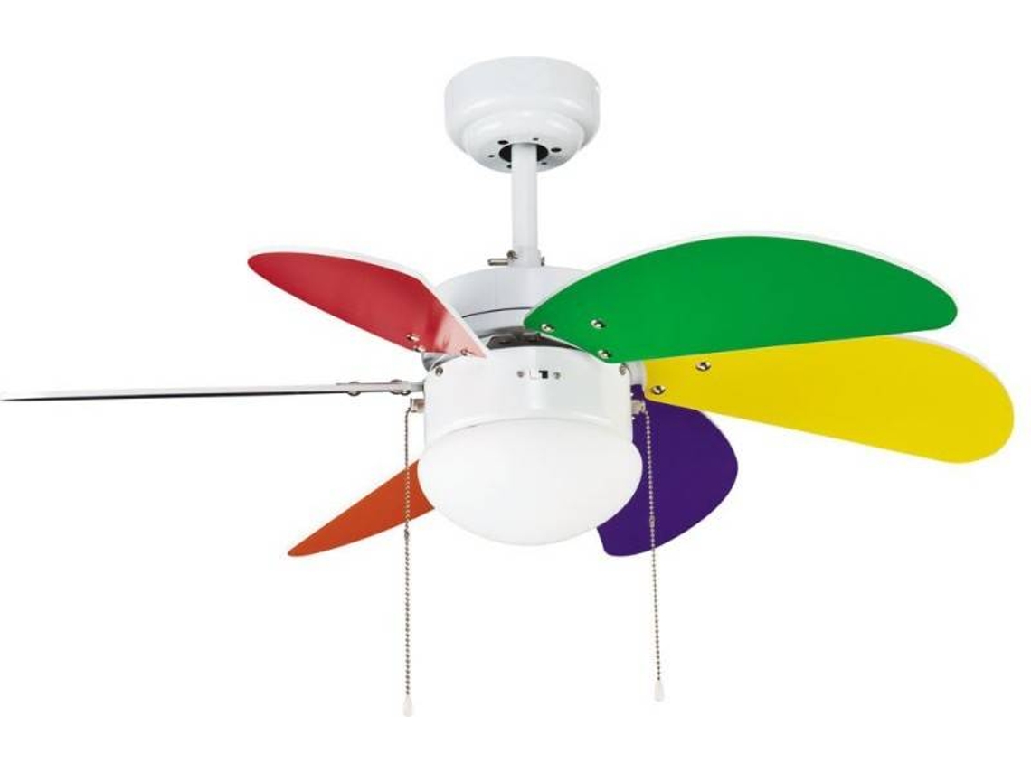 Ventilador de Techo CRISTALRECORD Tabit Multicolor (55 W - Diámetro 76.2 cm)